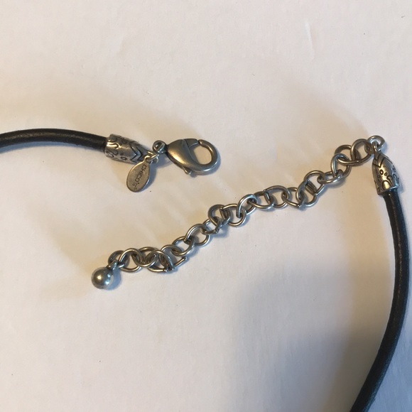 Chico Adjustable Length Leather Cord Necklace with Silver tone pendant - Picture 3 of 3